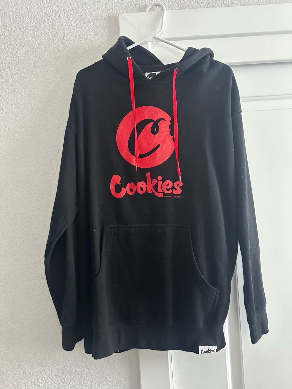 Cookies Men's Black Hoodie with Red Logo